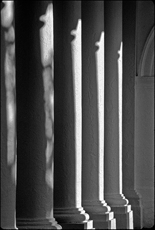Rotunda Columns in Light and Shadow, UVA